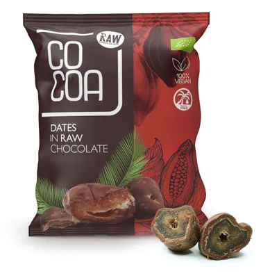 Zdjęcie produktu dla DAKTYLE W CZEKOLADZIE SUROWEJ70 g - COCOA