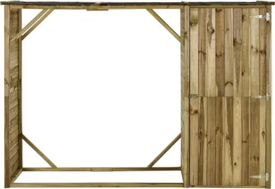 Obrázek produktu pro vidaXL Kůlna na nářadí s přístřeškem Borovice 253×80×170 cm
