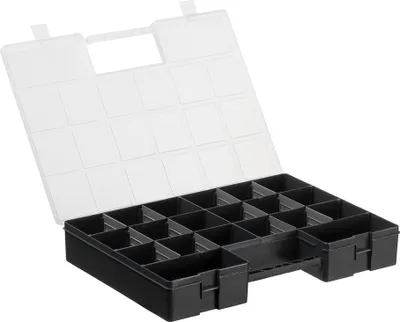 Produktbild von plast team Sortimentskasten LUXOR HOBBY BOX schwarz mit 12 Einsätzen