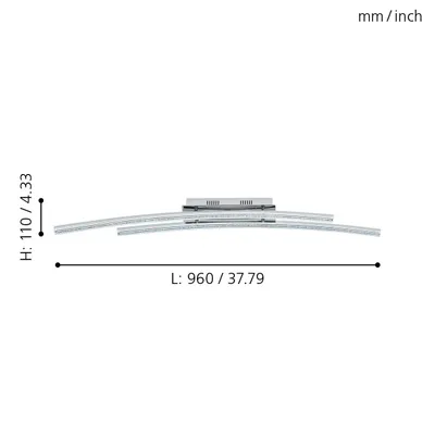 Produktbild von EGLO LED Deckenleuchte Pertini, Deckenlampe, Wohnzimmerlampe, Küchenlampe aus Stahl, Aluminium und Kunststoff, Flurlampe Decke in Chrom, Transparent