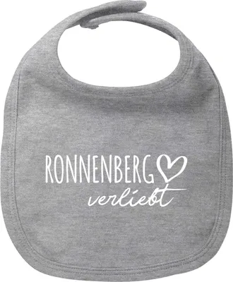 Produktbild von Huuraa Baby Lätzchen Ronnenberg verliebt Heather Grey Klettverschluss  Baumwolle Latz Geschenkidee