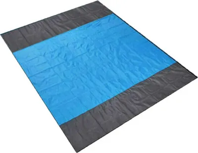 Produktbild von Picknickdecke 200 x 210 cm, Stranddecke, wasserdichte Strandmatte, 4 Befestigungsecken, Stranddecke, sandfreies Picknick für Strand, Camping, Wandern und Ausflüge.
