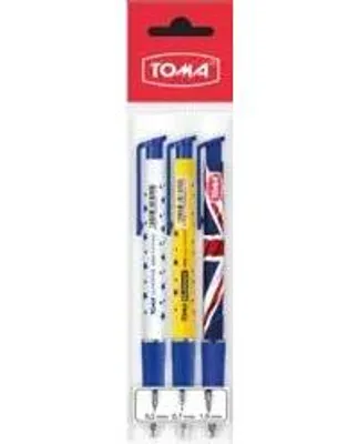 Produktbild von Kugelschreiber, blau, 3 Stück – TOMA