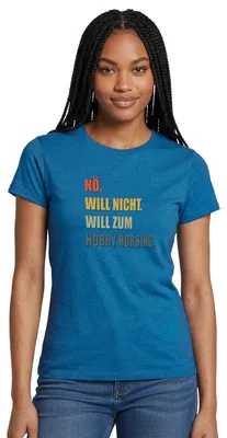 Produktbild von Spreadshirt Nö Will Nicht Will Zum Hobby Horsing Frauen T-Shirt, S, Antikblaues Saphir meliert