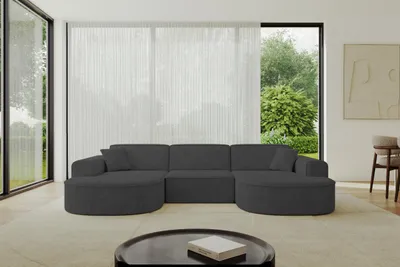 Produktbild von ALTDECOR Ecksofa in U-Form  MARI-U1 -303x171x79,5 cm  Dunkelgrau -  Corner Sofa Bett Eckcouch Couch L-Form Wohnlandschaft  Cauchsofa