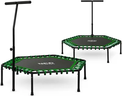 Produktbild von Fitness-Trampolin mit Griff 127 cm Neo-Sport - sechseckig grün