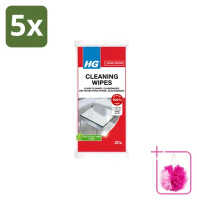 Produktbild von 5 x HG Glasreinigungsdoekjes für streeploose Sauberkeit auf Glas und Spiegeln - Sparpackung - 5 Stücke