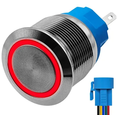 Produktbild von ProRide Metall-Impulsschalter 22 mm 12 V/24 V - Spritzwassergeschützt