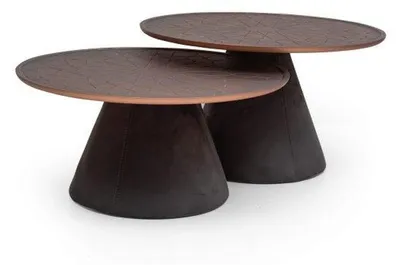 Produktbild von Skandinavische Holz-Couchtische, 2er-Set, minimalistisch