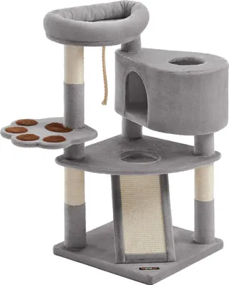 Produktbild von Katzenbaum mit Kratzpfosten und Eingang für Katzen bis 7 kg grau