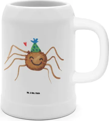 Produktbild von Mr. & Mrs. Panda Trinkkrug Spinne Agathe Party - Weiß - Geschenk, Tonkrug, Bier Seidel, Motivation, Steinkrug, Glück, Humpen, Krug, Wunder, Selbstliebe, Merchandise