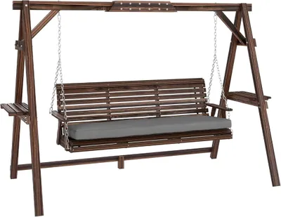Produktbild von Hollywoodschaukel Holz 3-Sitzer Gartenschaukel Sitzauflage 330kg 243x134x170cm