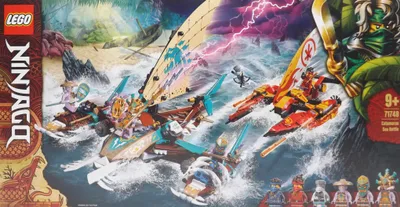Produktbild von LEGO 71748 NINJAGO Duell der Katamarane Bauset mit 4 Spielzeugbooten Minifiguren
