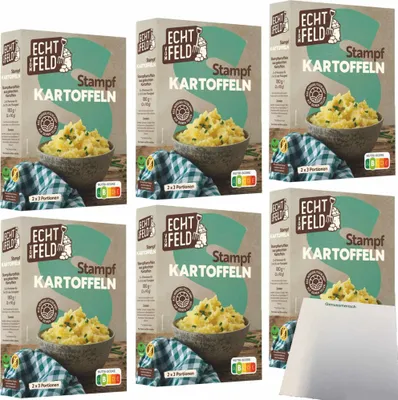 Produktbild von Echt vom Feld Stampfkartoffeln 6er Pack (6x180g Packung) + usy Block