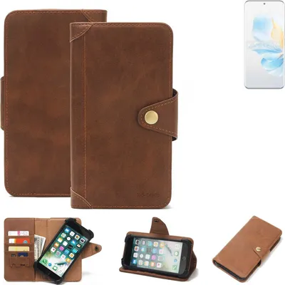 Produktbild von K-S-Trade Handyhülle kompatibel mit Honor 100 Pro Schutz Hülle Walletcase Bookstyle Tasche Case Handytasche Wallet Flipcase Cover PolyurethanBraun (1x)