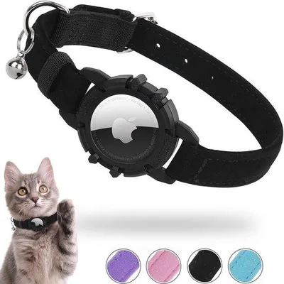 Produktbild von Famanu Katzenhalsband mit integrierter AirTag-Halterung - Schwarz