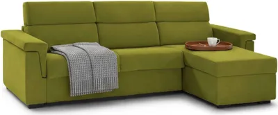 Immagine prodotto di Ganzaria - Divano Letto con Penisola, 285x160 cm Verde, Sfoderabile Italy