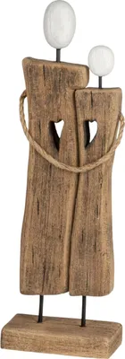 Produktbild von formano Deko Objekt Paar Holz Skulptur Figuren auf Standfuß aus Naturholz
