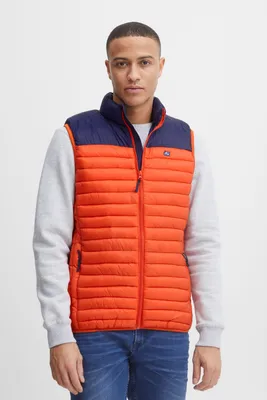 Obrázek produktu pro Blend 20715259 Outerwear Pánská vesta Prošívaná vesta Outdoorová vesta Lehká prošívaná zimní vesta se stojáčkem a barevným vzorem Regular Fit