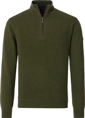 Produktbild von REDMOND Casual Herren Troyer Langarm Regular-Fit Olivgrün XL