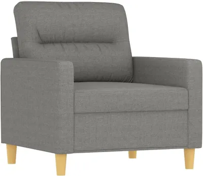 Produktbild von Dunkelgrauer Polstersessel aus Stoff, moderner Wohnzimmersessel mit Armlehnen, bequemer Lesesessel und robuster Loungesessel für Wohn- und Schlafzimmer, 78 x 77 x 80 cm