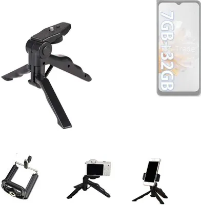 Produktbild von K-S-Trade Stativ Tisch-Ständer Dreibein Handy-Stativ Ständer kompatibel mit Blackview Oscal C30 Mini-Stativ Smartphone Tripod Handy-Stativ aus