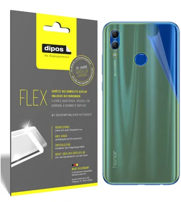 Produktbild von 3x Schutzfolie für Honor 10i Rückseite Folie, 100% Displayabdeckung, dipos Flex