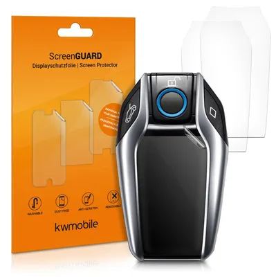 Produktbild von kwmobile 3x Schutzfolie kompatibel mit BMW Display Key Autoschlüssel - Transparente TPU Auto Schlüssel Displayschutzfolie - Fahrzeugschlüssel Folie