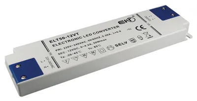 Produktbild von ChiliTec elektronischer LED-Trafo 0,5-50 Watt Ein 220-240V, Aus 12V=, Super SlimLine