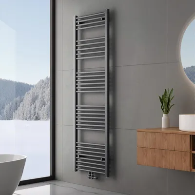Produktbild von Heilmetz Handtuchheizkörper 160x50 cm 654W Warmwasser Badheizkörper, Mittelanschluss & Seitenanschluss, Handtuchtrockner