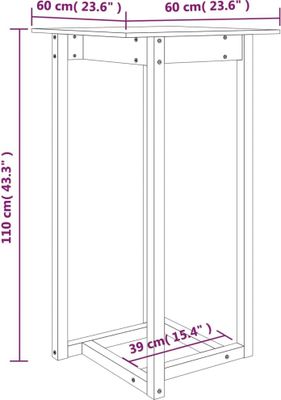 vidaXL Barový stůl 60x60x110 cm Borovicový masiv