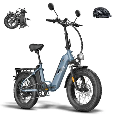 Produktbild von Mofaroller Faltbares 20 Zoll 500 W Max 45 km/h Zwei Batterien 48 V 24 Ah bis zu 120 - 150 km Moped Wasserdicht IPX4, Blau
