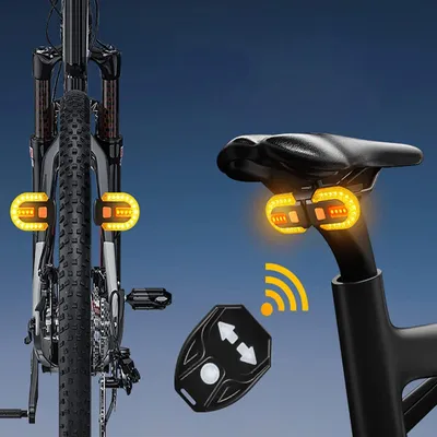 Produktbild von Fahrradrücklicht mit Blinker und Kabelloser Fernbedienung, LED Fahrrad Rücklicht Hinten USB Aufladbar, IPX6 Wasserdicht für E-Scooter, MTB, Rennrad