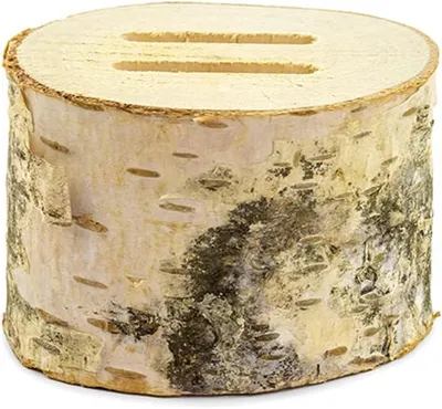 Produktbild von Rustikaler Holz-Ringhalter Würfel für Hochzeitstag, 4 cm hoch, 6 cm Ø