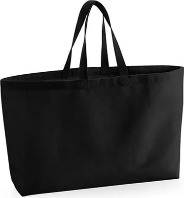 Produktbild von Westford Mill W696 | Oversized Canvas Tote Bag 56 x 41 x 16 cm - Farbe: Black - Größe: One Size