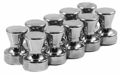Image de Aimants puissants en acier N42, lot de 10, Ø 12 x 16 mm, blancs