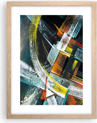 Produktbild von Gerahmtes Poster - Rahmen in heller Eiche - Abstraktion Graffiti Bunt - 30x40 cm - Wand Bild - Wanddeko - Wandbilder - Wandposter - Bilderrahmen - Bilder - Kunstdruck - Wandbild - P2NPA30x40-4157