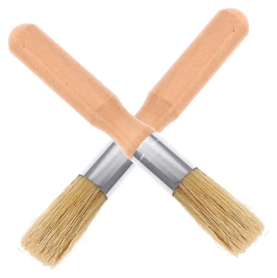 Produktbild von 2 Stück Rundkopf Stencil Pinsel mit Holzgriff für Malerei