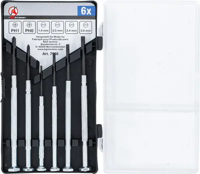Productafbeelding van KRAFTMANN 7968 Precisieschroevendraaierset, kruiskop/sleufkop, 6-delig.