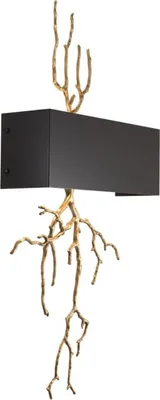 Produktbild von Casa Padrino Luxus Messing Wandleuchte mit Metall Lampenschirm Antik Messing / Schwarz 40,5 x 12,5 x H. 84 cm - Luxus Möbel