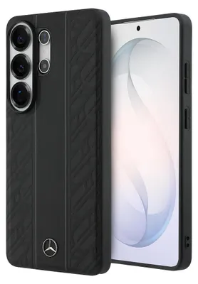 Produktbild von Handyhülle für Galaxy S26 Ultra, Mercedes-Benz Leather Laurel Leaves Stripes mit MagSafe, Schwarz