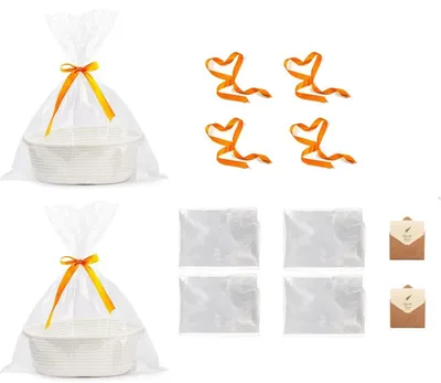 Geflochtener Aufbewahrungskorb, 2er-Pack, Weiß, 30x20x12 cm