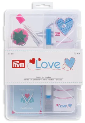 Stickerei Anfänger Set mit Zubehör in transparenter Box