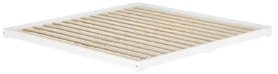 Produktbild von Weißes Niederflurbett 200x200 extra flach Holzbett Kiefer V-60.47W-20Rollrost inkl.