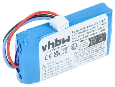 Produktbild von vhbw Akku Ersatz für JBL AEC653055-2S für Lautsprecher Boxen Speaker (1050 mAh, 7,4 V, Li-Polymer)