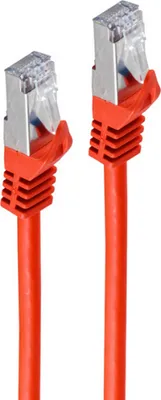 Produktbild von RJ45 Flachkabel m. CAT 7 Rohkabel slim rot 7,5m
