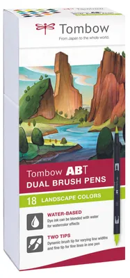 Immagine prodotto di Tombow ABT-18P-6Tombow ABT Dual Brush Pen set da 18, colori per paesaggi