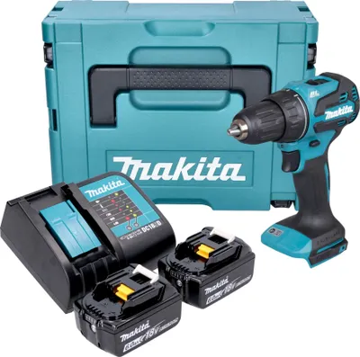 Zdjęcie produktu dla Akumulatorowa wiertarko-wkrętarka Makita DDF 490 SGJ 18 V 65 Nm 1/2" bezszczotkowa + 2x akumulator 6,0 Ah + ładowarka + Makpac