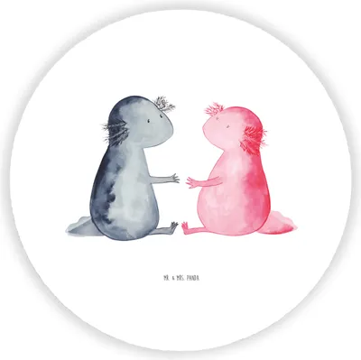 Produktbild von Mr. & Mrs. Panda Kühlschrankmagnet Axolotl Liebe - Weiß - Geschenk, pinnwand magnet, Valentinstag, Verliebt, für pinwand, Kühlschrank