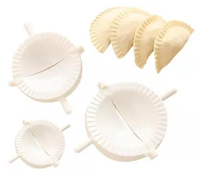 Imagen del producto de Juego de 3 moldes para empanadillas, ideal para dumplings y empanadas, incluye máquina para amasar la masa y utensilios de cocina